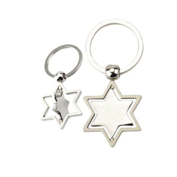 מחזיק מפתחות ממתכת בצורת מגן דוד קינטי