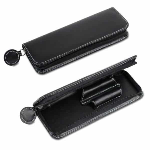 נרתיק דמוי עור לזוג עטים עם סגירת רוכסן