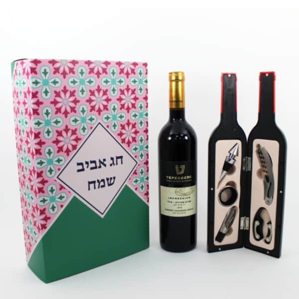 מארז אביזרי יין בצורת בקבוק מארז אביזרי יין בצורת בקבוק