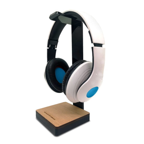 מעמד עץ עם לוגו לאוזניות