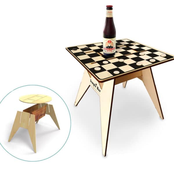 שולחן חוף לוח דמקה