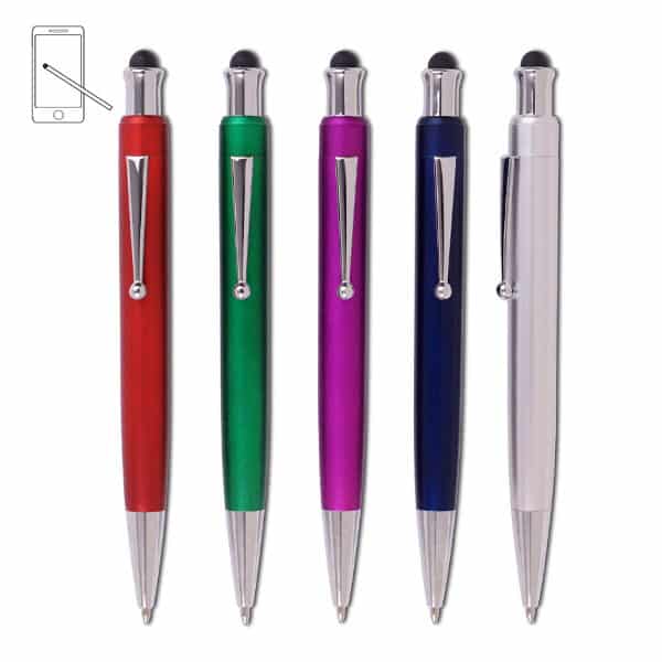 עט כדורי עם אבזרי מתכת וכרית מגע