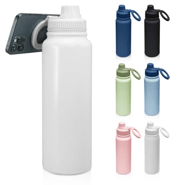 בקבוק טרמי עם מעמד לטלפון