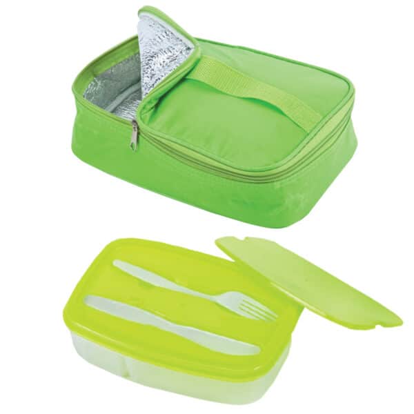 קופסת אוכל וסכו"ם בצידנית