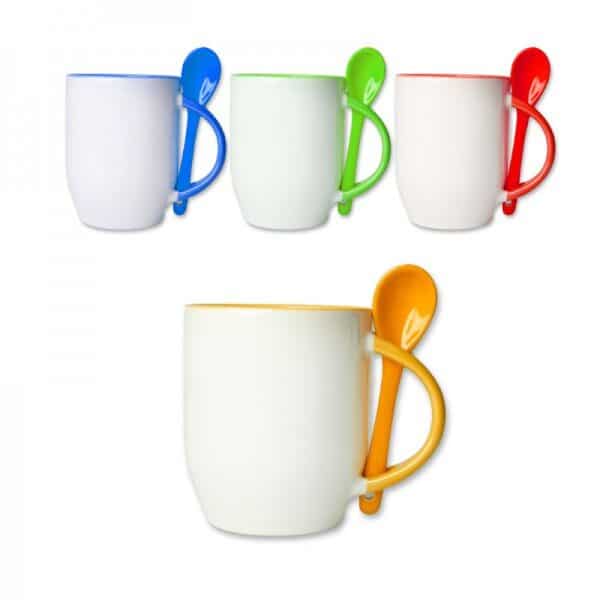 ספל פורצלן עם כפית ספל פורצלן עם כפית