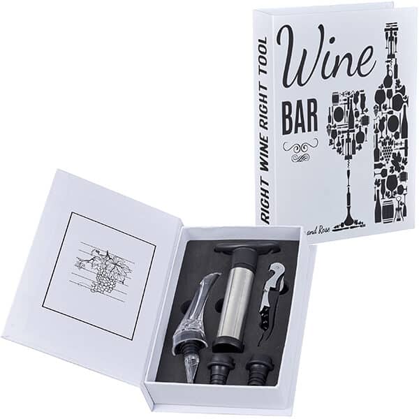 מארז ספר עם אביזרי יין