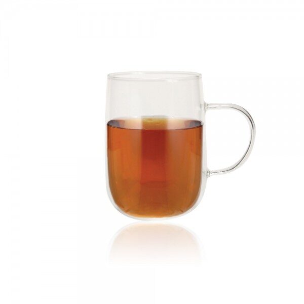 ספל זכוכית דקה עם ידית אחיזה