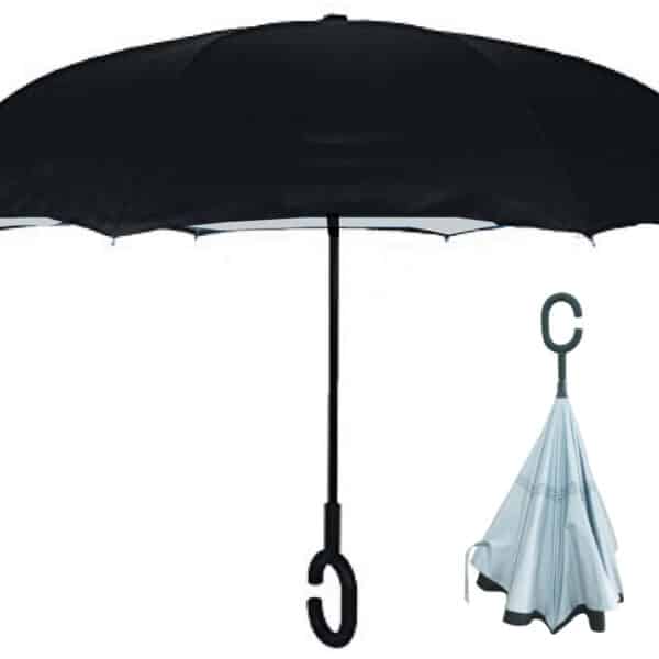 מטרייה הפוכה עם לוגו מטרייה הפוכה עם לוגו