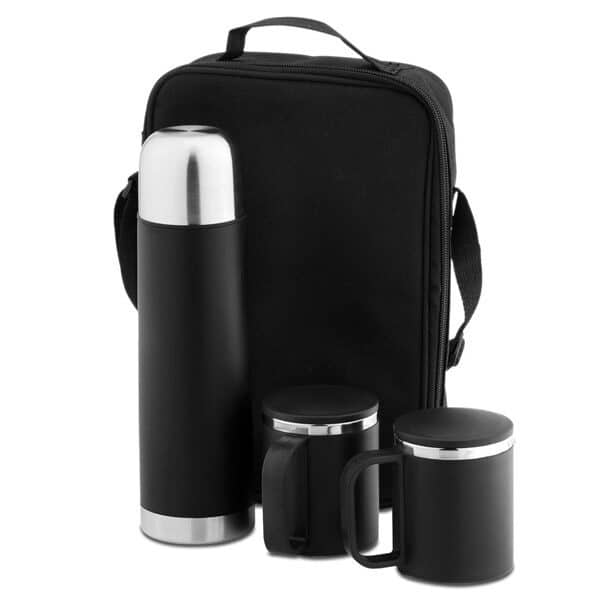 סט ממותג- טרמוס וזוג ספלים