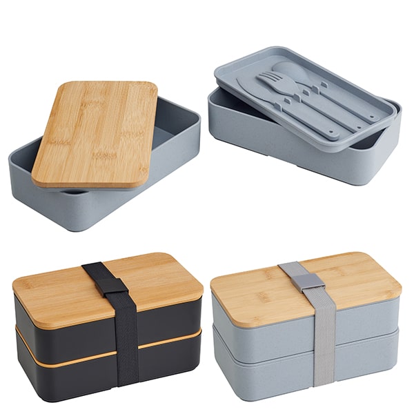 קופסת אוכל כפולה ממותגת