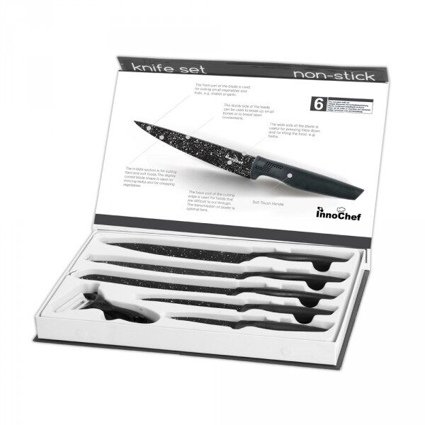 סט 5 סכיני מטבח איכותיים וקולפן