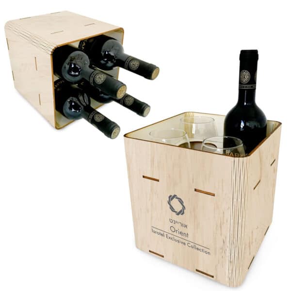 מארז בקבוק יין וכוסות