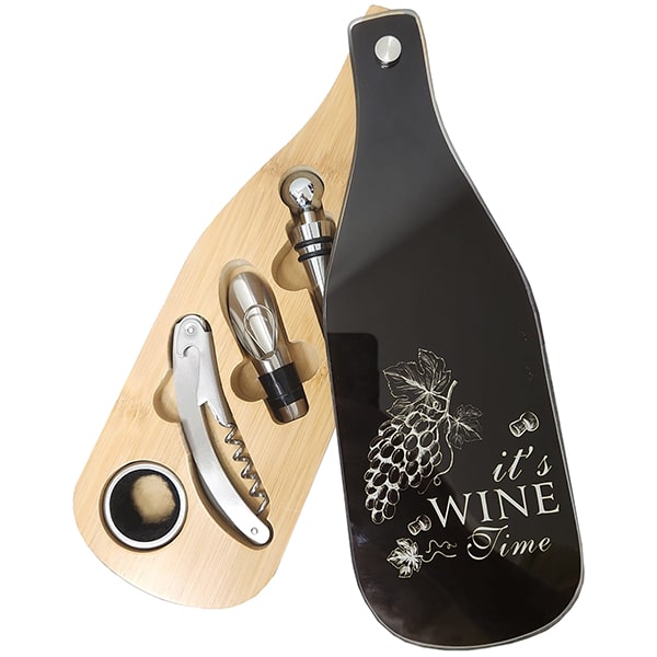 סט אביזרי יין במבוק