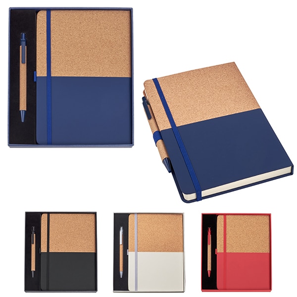 מחברת ועט ממוחזרים עם הדפסת לוגו מחברת ועט ממוחזרים עם הדפסת לוגו