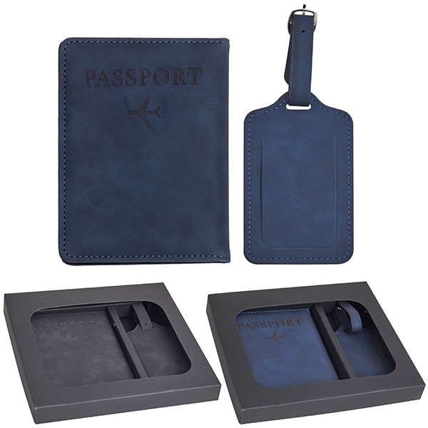 סט נסיעות הכולל כיסוי לדרכון ותג מזוודה סט נסיעות הכולל כיסוי לדרכון ותג מזוודה