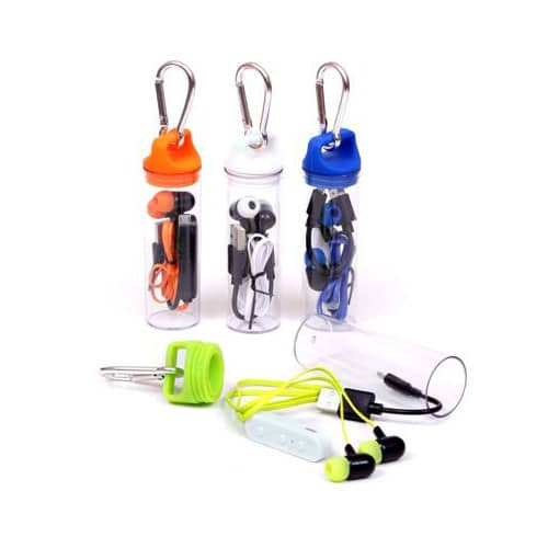 אוזניות כפתור עם לוגו