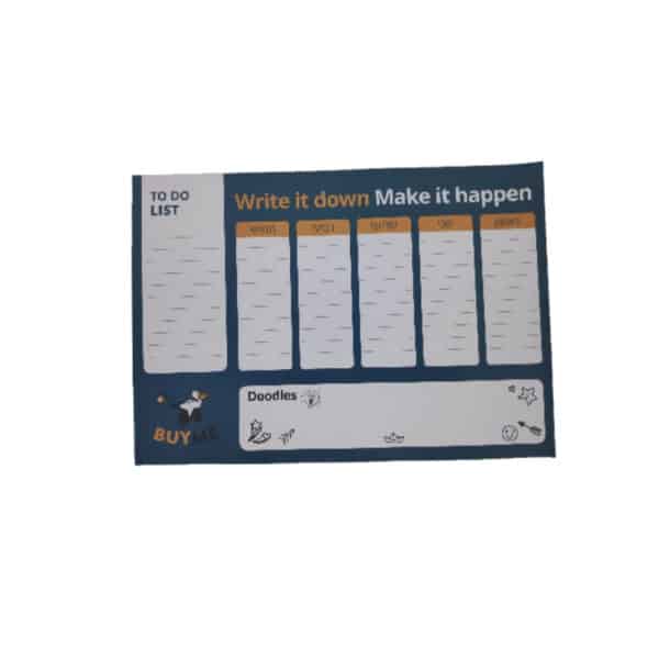 דפדפת ממותגת עם לוח משימות שבועי