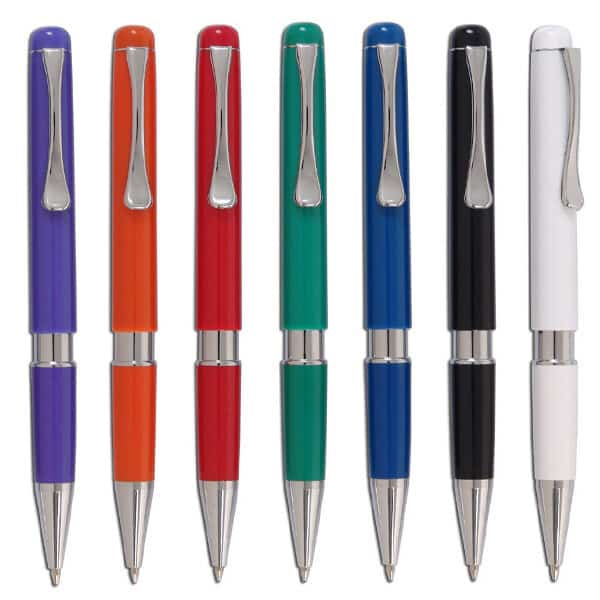 עט כדורי עם אביזרי מתכת