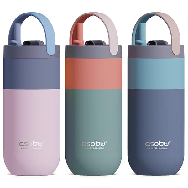 בקבוק/ספל טרמי 900 מ"ל עם קש סיליקון ASOBU
