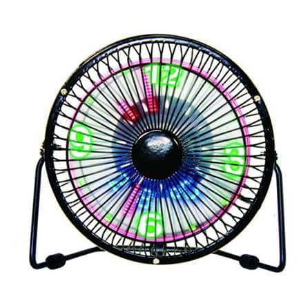 מאוורר שולחני ממותג משולב שעון