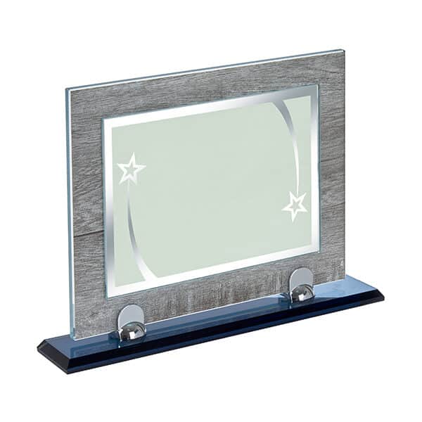 מגן הוקרה מלבני מזכוכית קריסטל