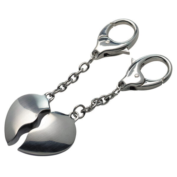 שני חצאי לב מחזיק מפתחות