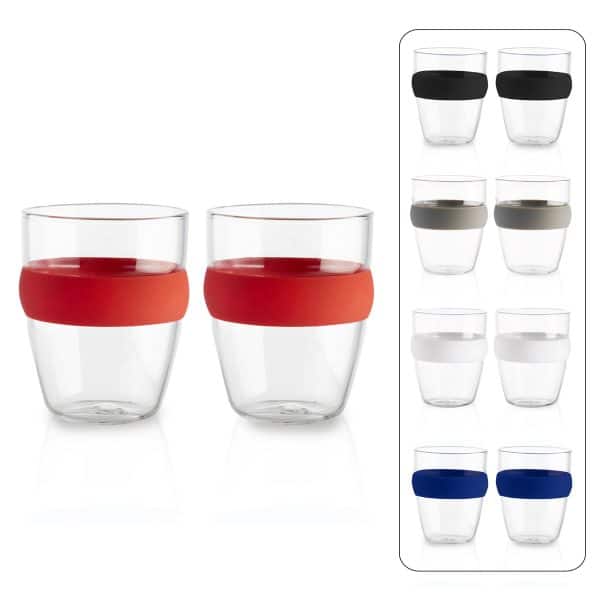 זוג כוסות עם חבק סיליקון