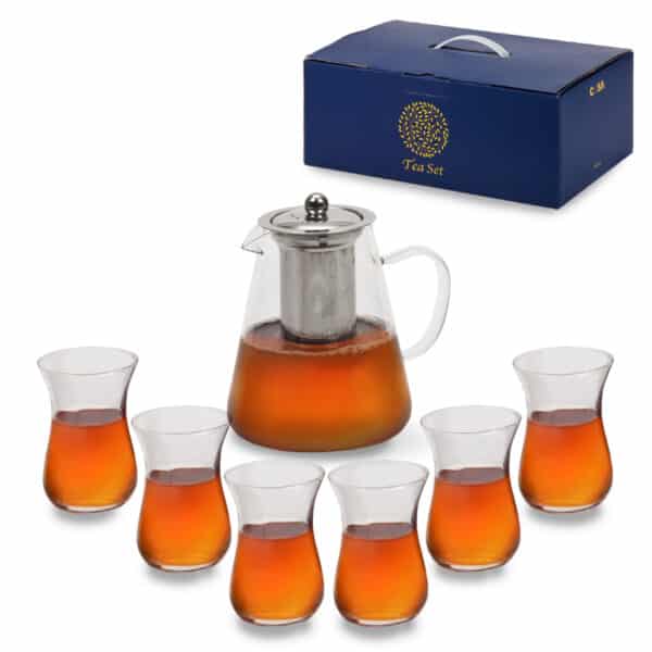 מארז קנקן וכוסות זכוכית מארז קנקן וכוסות זכוכית