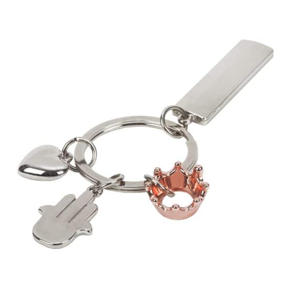 מחזיק מפתחות כתר חמסה לב