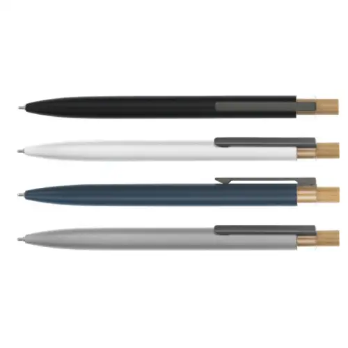 עט ג'ל עשוי מתכת בשילוב במבו עט ג'ל עשוי מתכת בשילוב במבו