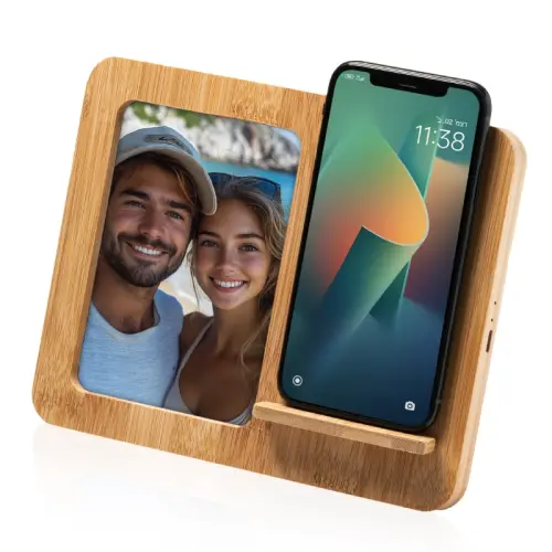 מסגרת תמונה עם מטען אלחוטי 15W