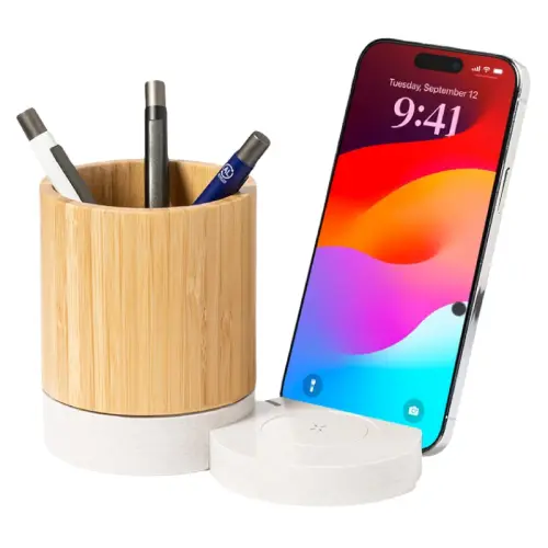 מעמד טעינה לטלפון נייד עם כוס לעטים מעמד טעינה לטלפון נייד עם כוס לעטים