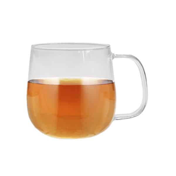 ספל זכוכית דקה עם ידית אחיזה