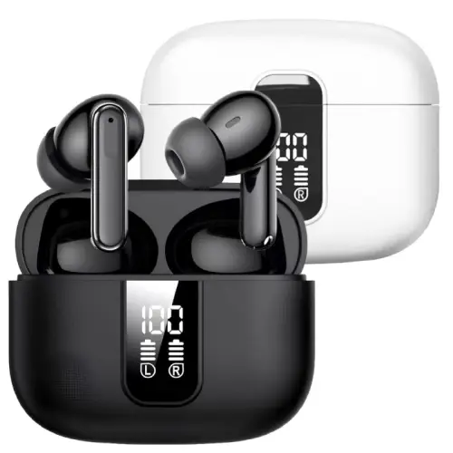 זוג אוזניות כפתור IN-EAR בטכנולוגיית TWS זוג אוזניות כפתור IN-EAR בטכנולוגיית TWS