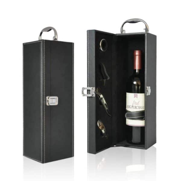 נרתיק דמוי עור לבקבוק יין