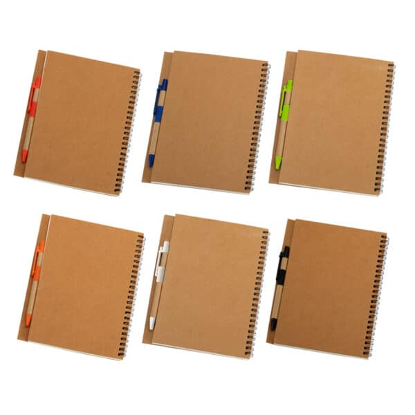 מחברת ספירלה ממוחזרת עם עט מחברת ספירלה ממוחזרת עם עט