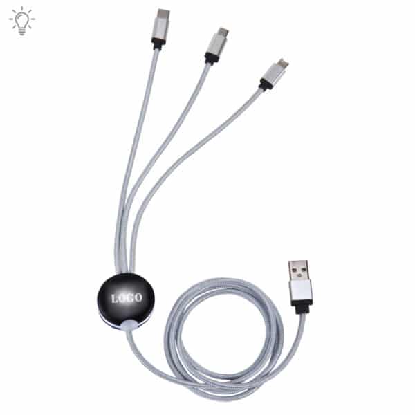 כבל טעינה עם תאורה 5in1