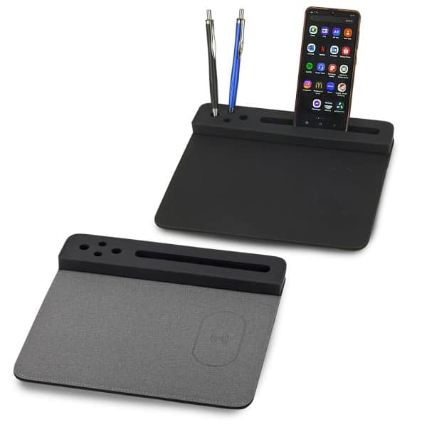 פד לעכבר משולב משטח טעינה ומעמד שולחני פד לעכבר משולב משטח טעינה ומעמד שולחני