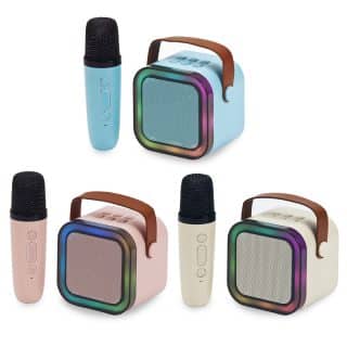 רמקול קריוקי עם מיקרופון בסגנון רטרו רמקול קריוקי עם מיקרופון בסגנון רטרו