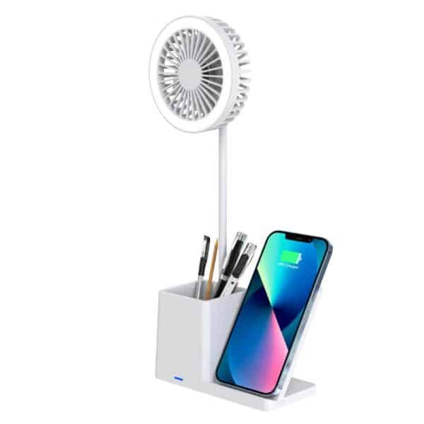 מאוורר שולחני עם טעינה אלחוטית