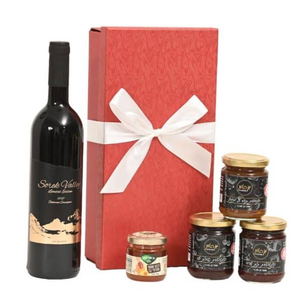 מארז יין דבש וקונפיטורות ממותג