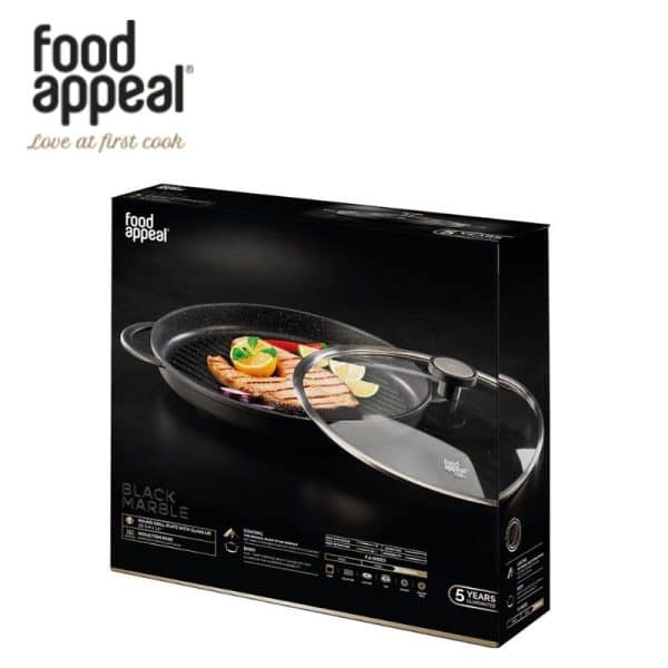 פלטת גריל עגולה עם מכסה 30 ס"מ food appeal
