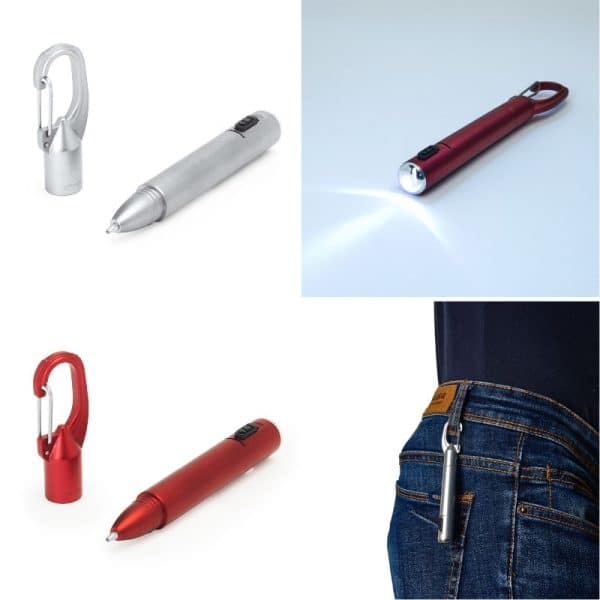 פנס מחזיק מפתחות משולב עט ושאקל