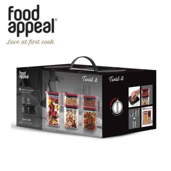 סט 5 קופסאות אחסון food appeal