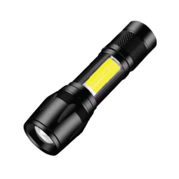 פנס יד מתכת קומפקטי נטען בקופסה