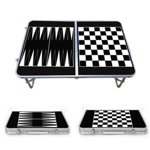 שולחן פיקניק מתקפל עם לוח שש בש דמקה שחמט