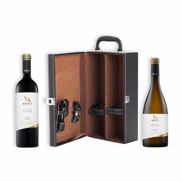 מזוודה מהודרת עם 2 בקבוקי יין