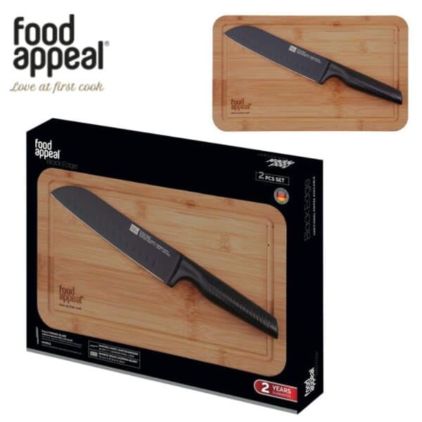 סכין סנטוקו+קרש חיתוך פוד אפיל