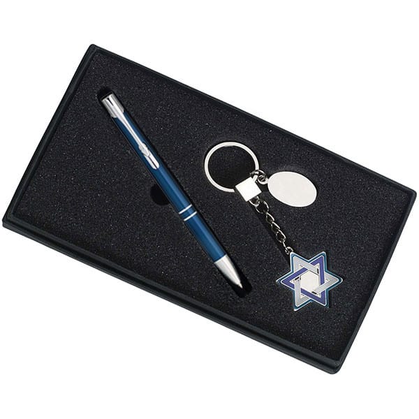 מחזיק מפתחות מגן דוד + מקום לעט מחזיק מפתחות מגן דוד + מקום לעט