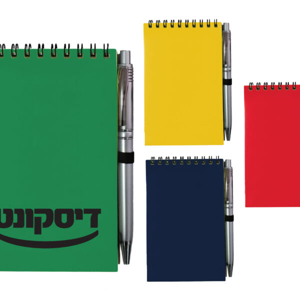 פנקס A6 עם כריכה אטומה+עט